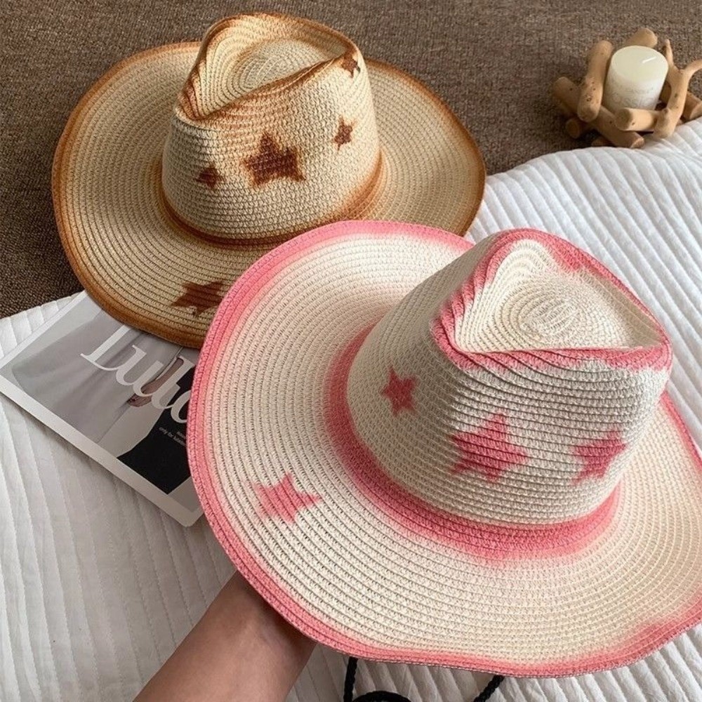 Cowboy Hat Straw - Sombrero de Vaquero Occidental Transpirable de